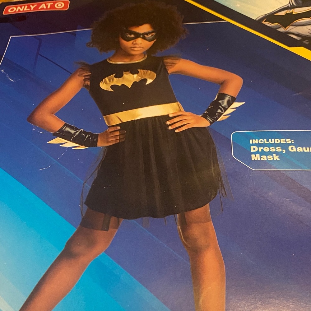 Superhero Bat Girl Costume for Kids - Black and Gold